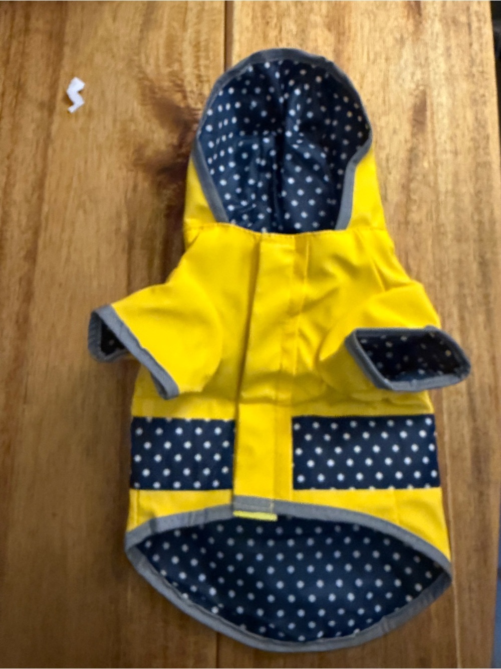 Good2Go Yellow & Navy Polka Dot Dog Raincoat with Hood